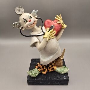 Vintage Fontanini Depose Italy Clown Figurine DOCTOR Carrara Marble Simonetti.